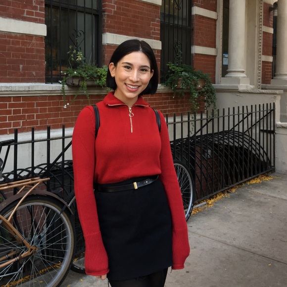 *SOLD* Red Quarter Zip Sweater - Picture 2 of 8